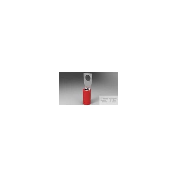 Te Connectivity Ring Terminal, #8 Stud Size, 16 AWG, 300 V, Nylon Insulated, Red 8-327944-1 - main